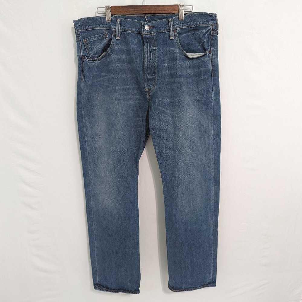 Levi's Mens 501 Jeans Mid Wash Straight Leg Button Fly 38x30